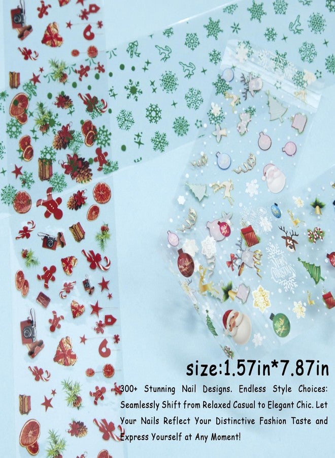 JERCLITY 300 Sheets Nail Foil Transfer Nail Art Stickers Set Marbling Flower Butterfly Aurora Gradient Patterns Nail Foil Transfer Sheets Foils Art for Women - Image 2